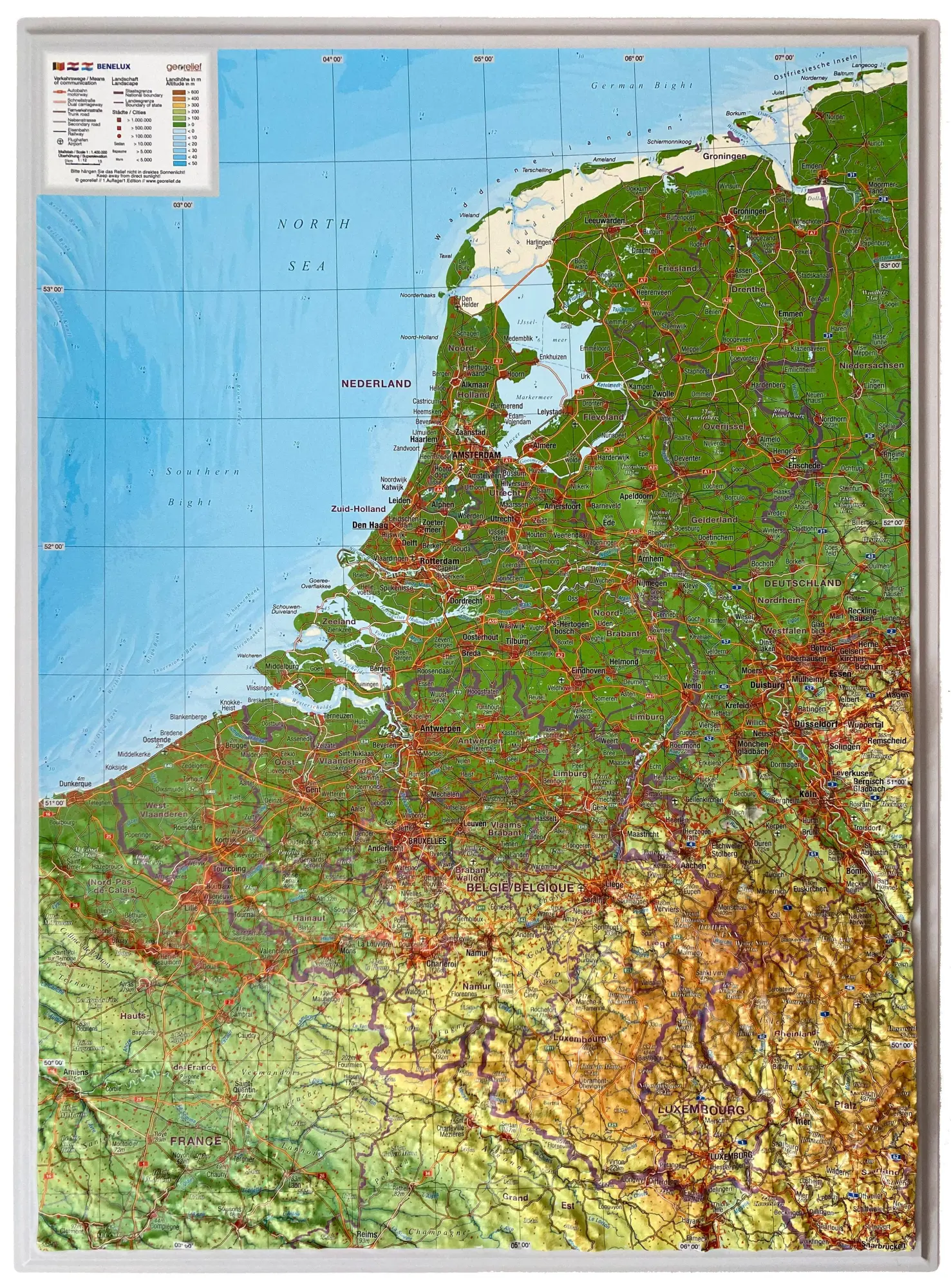 Cover: 4251405901393 | Relief Belelux klein 1:400.000 | André Markgraf (u. a.) | (Land-)Karte