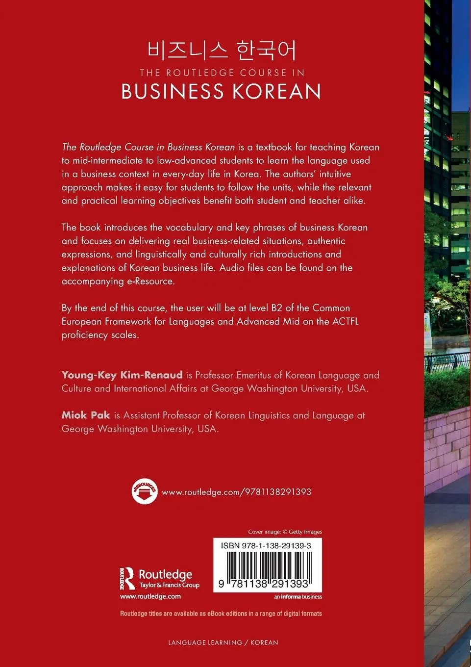 Rückseite: 9781138291393 | The Routledge Course in Business Korean | Young-Key Kim-Renaud (u. a.)