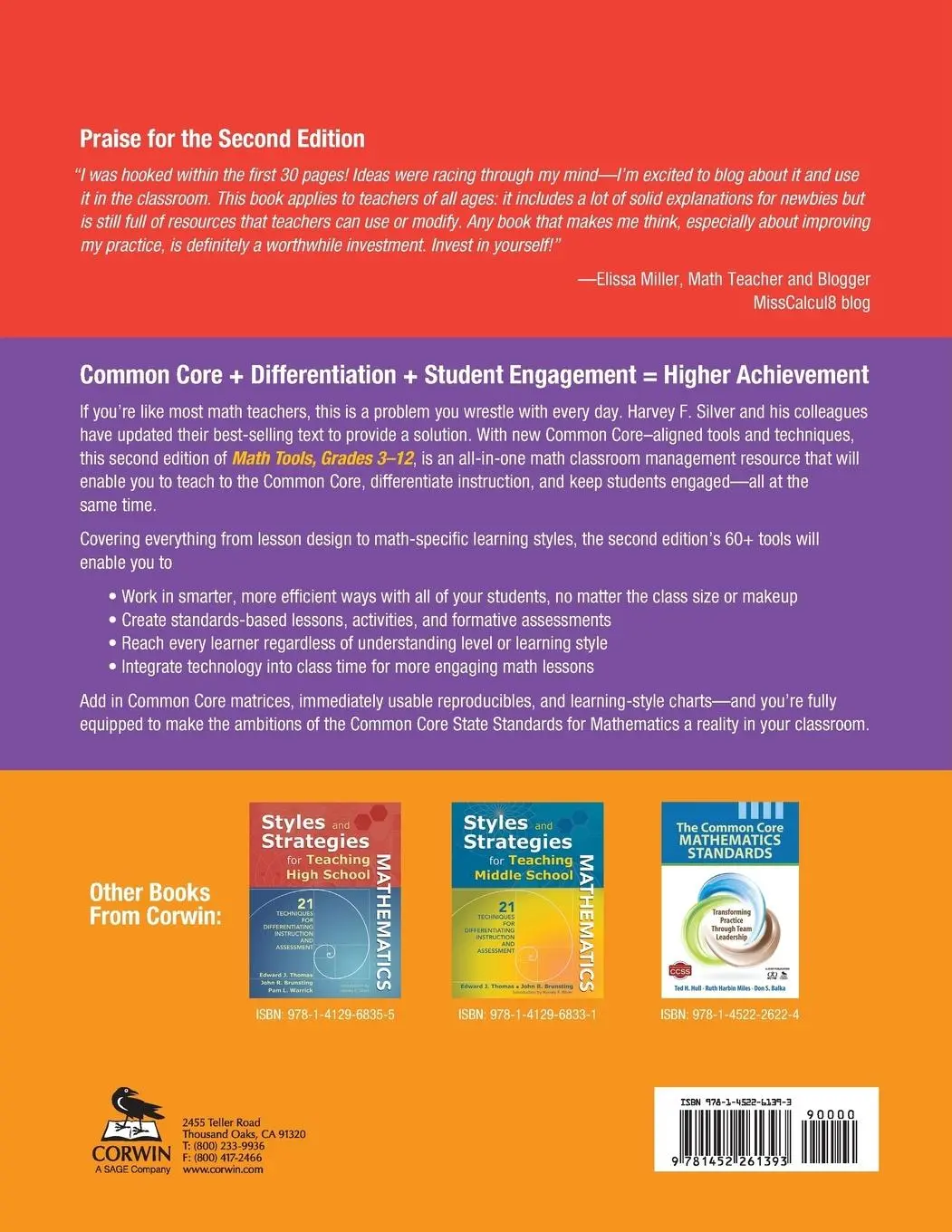 Rückseite: 9781452261393 | Math Tools, Grades 3-12 | Harvey F. Silver (u. a.) | Taschenbuch