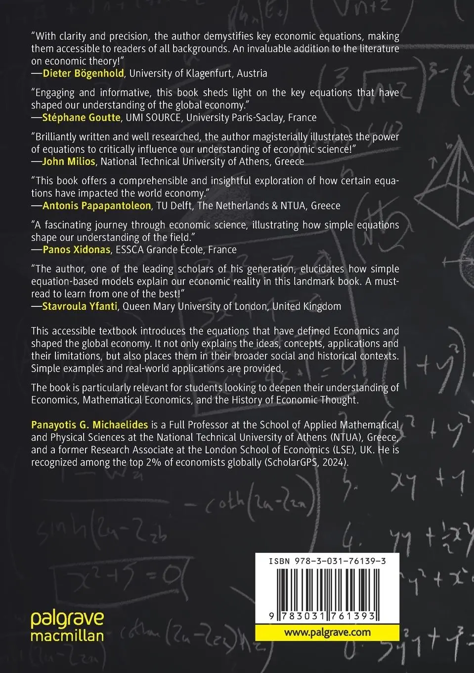 Rückseite: 9783031761393 | 21 Equations that Shaped the World Economy | Panayotis G. Michaelides