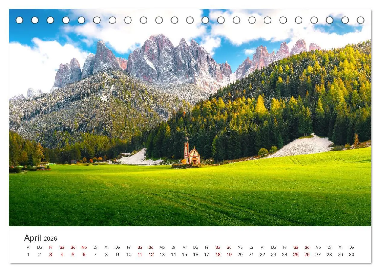 Bild: 9783457561393 | Dolomiten - Die wunderschönen Südalpen in Italien. (Tischkalender...