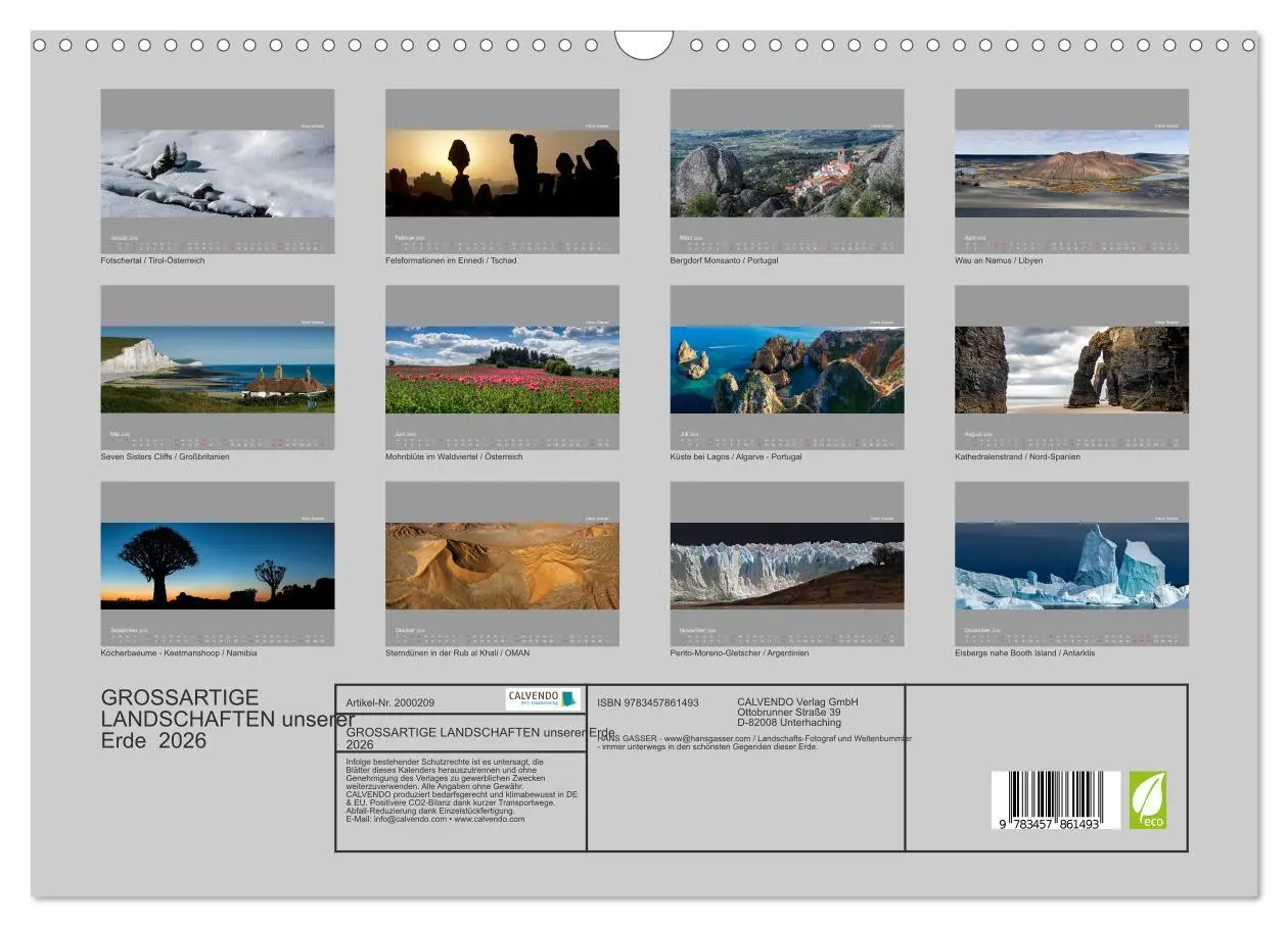 Bild: 9783457861493 | GROSSARTIGE LANDSCHAFTEN unserer Erde 2026 (Wandkalender 2026 DIN...