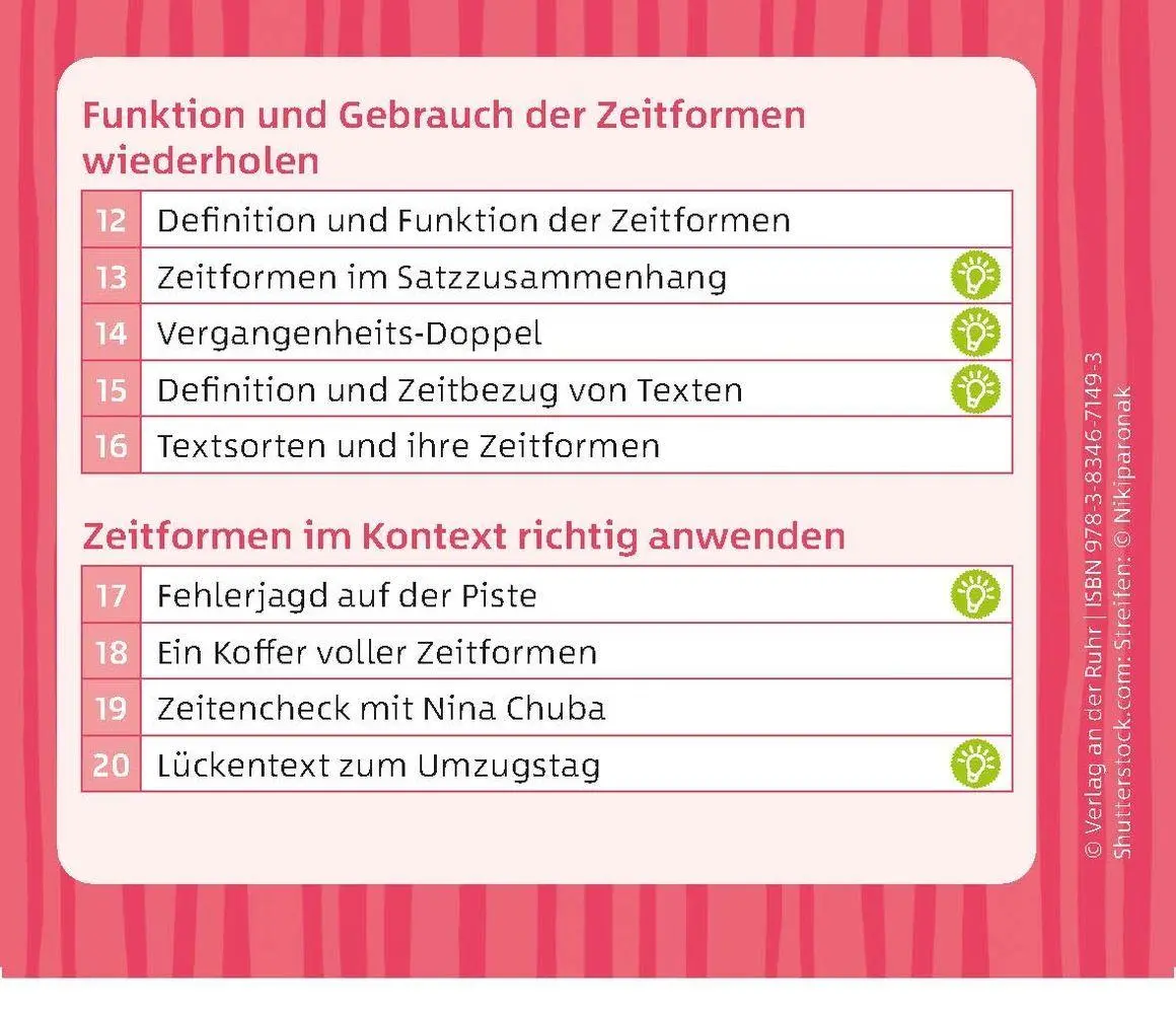 Bild: 9783834671493 | Verbkonjugation &amp; Zeitformen | 20 interaktive Übungen. Klasse 5-7