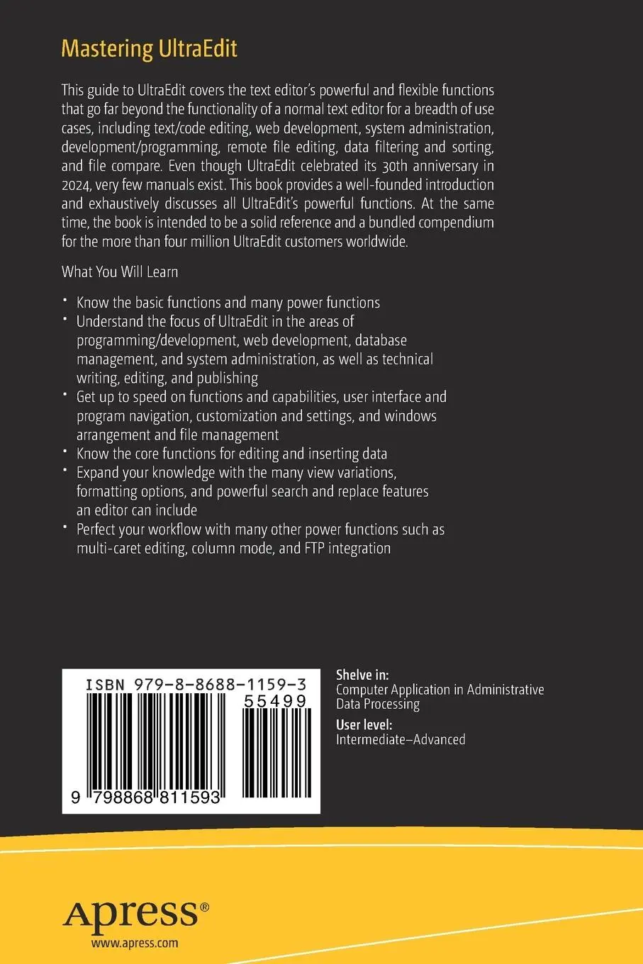 Rückseite: 9798868811593 | Mastering UltraEdit | Devid Espenschied | Taschenbuch | xx | Englisch
