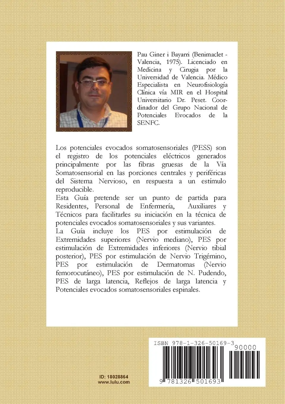 Rückseite: 9781326501693 | Potenciales Evocados Somatosensoriales. Guia Práctica | Bayarri | Buch