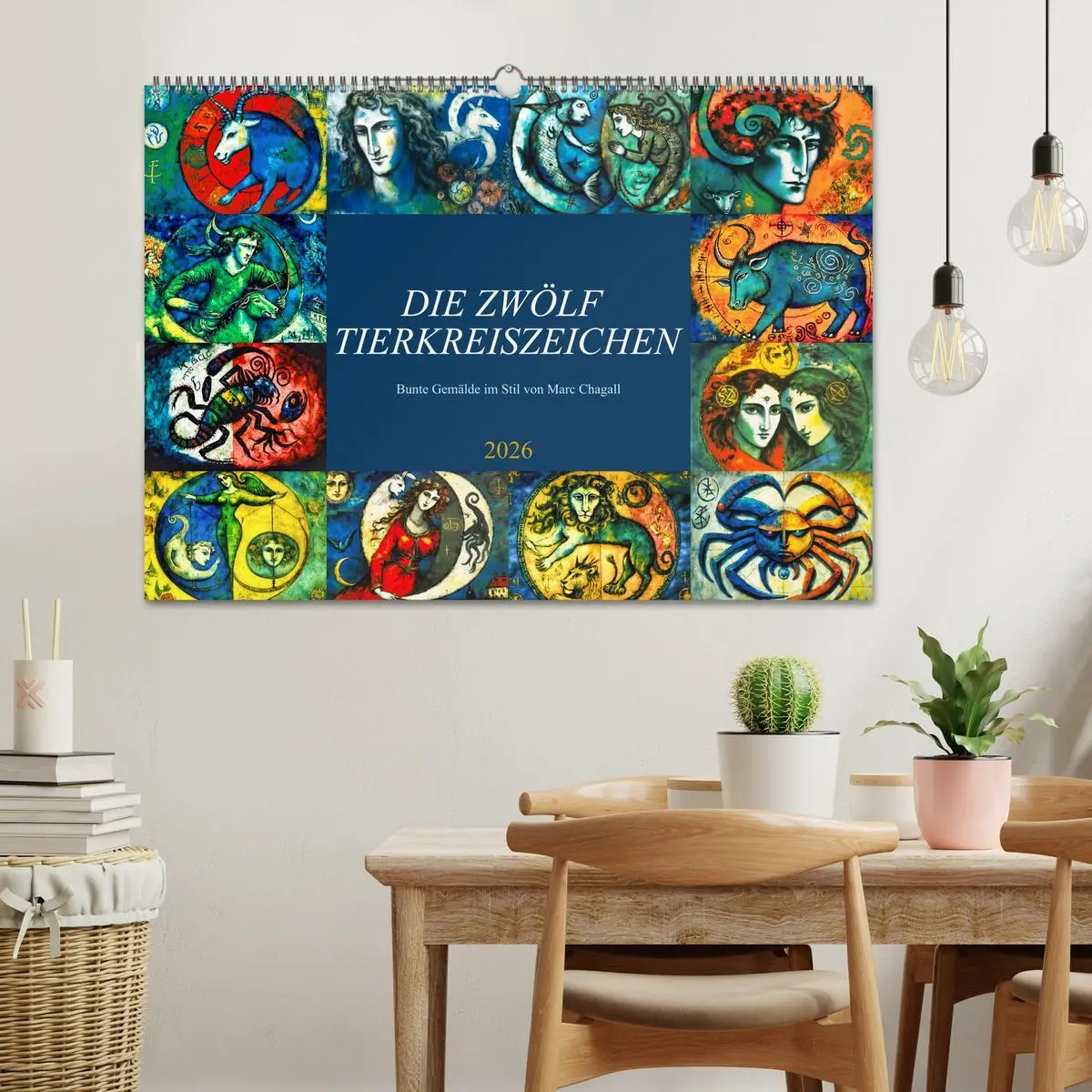 Bild: 9783457531693 | Die zwölf Tierkreiszeichen (Wandkalender 2026 DIN A2 quer),...