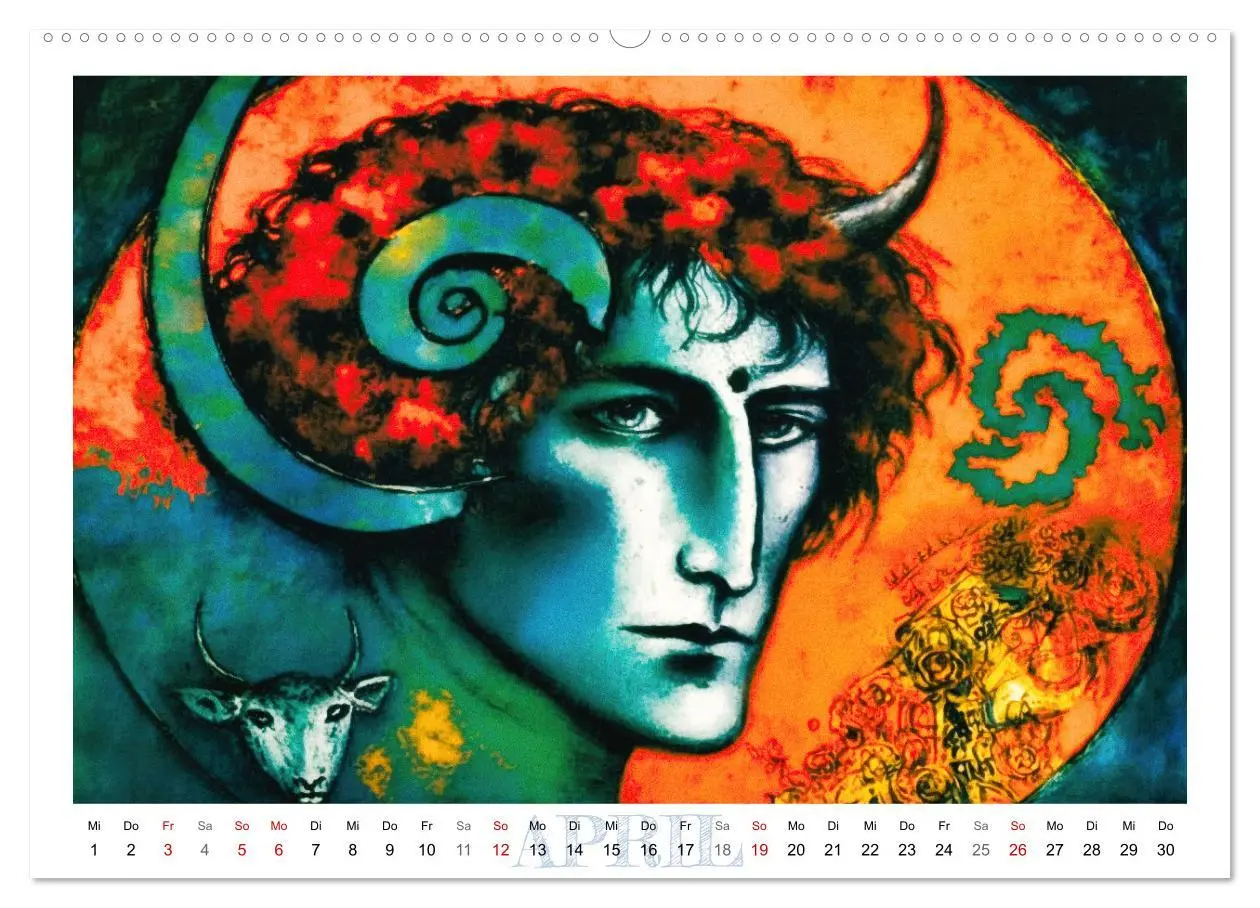 Bild: 9783457531693 | Die zwölf Tierkreiszeichen (Wandkalender 2026 DIN A2 quer),...