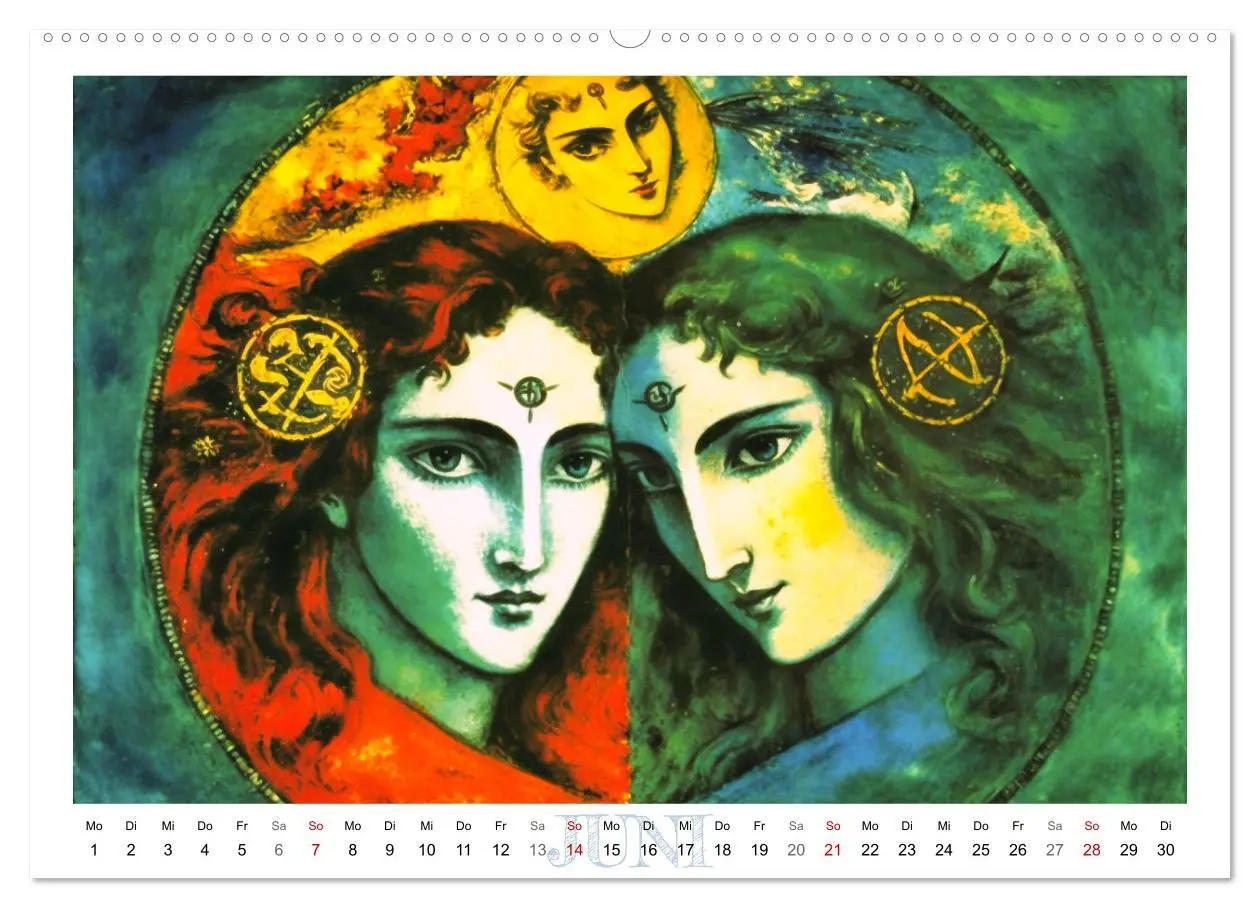 Bild: 9783457531693 | Die zwölf Tierkreiszeichen (Wandkalender 2026 DIN A2 quer),...