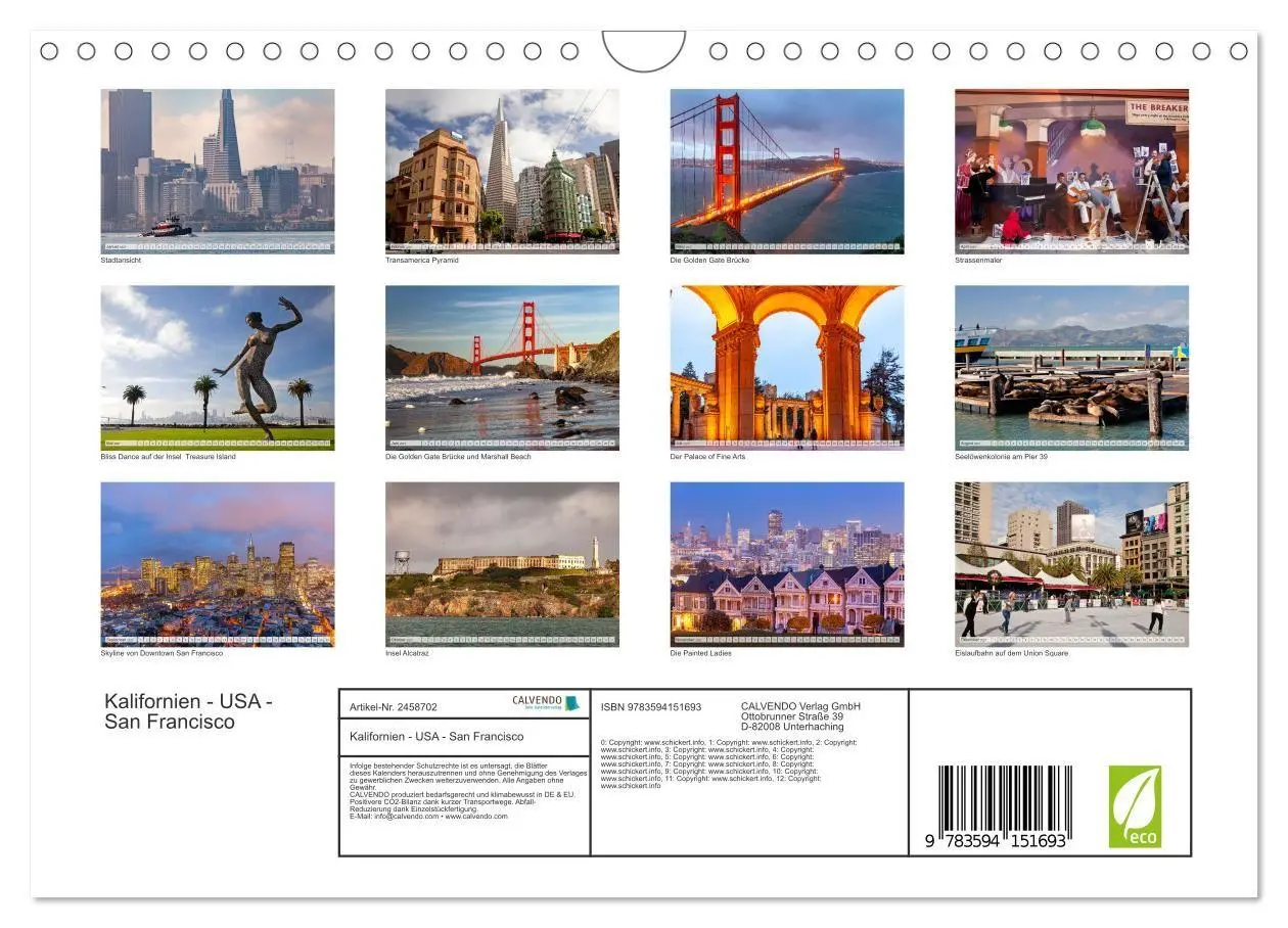 Bild: 9783594151693 | Kalifornien - USA - San Francisco (Wandkalender 2027 DIN A4 quer),...