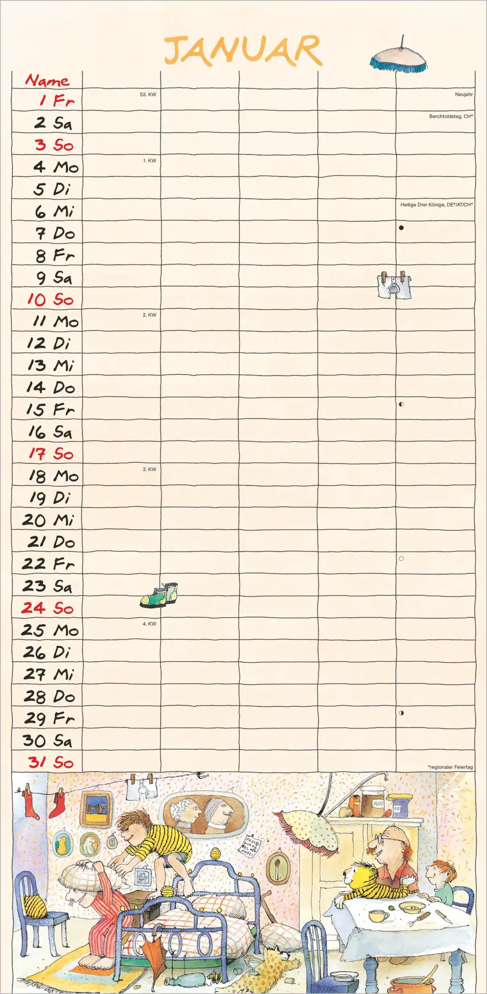 Bild: 4069095011793 | Janosch Familienplaner 2027 | Neumann Verlage GmbH &amp; Co KG | Kalender