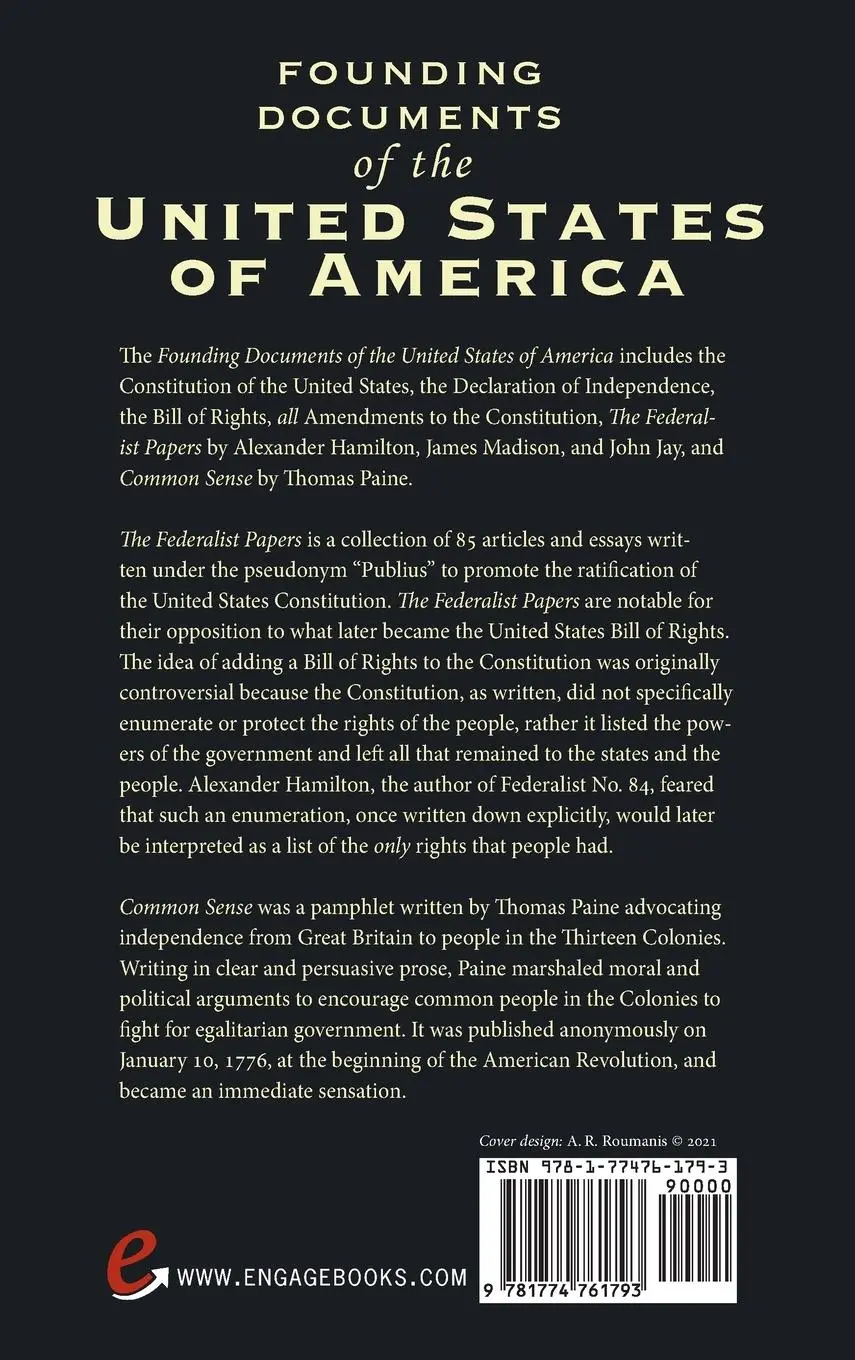 Rückseite: 9781774761793 | Founding Documents of the United States of America | Hamilton (u. a.)