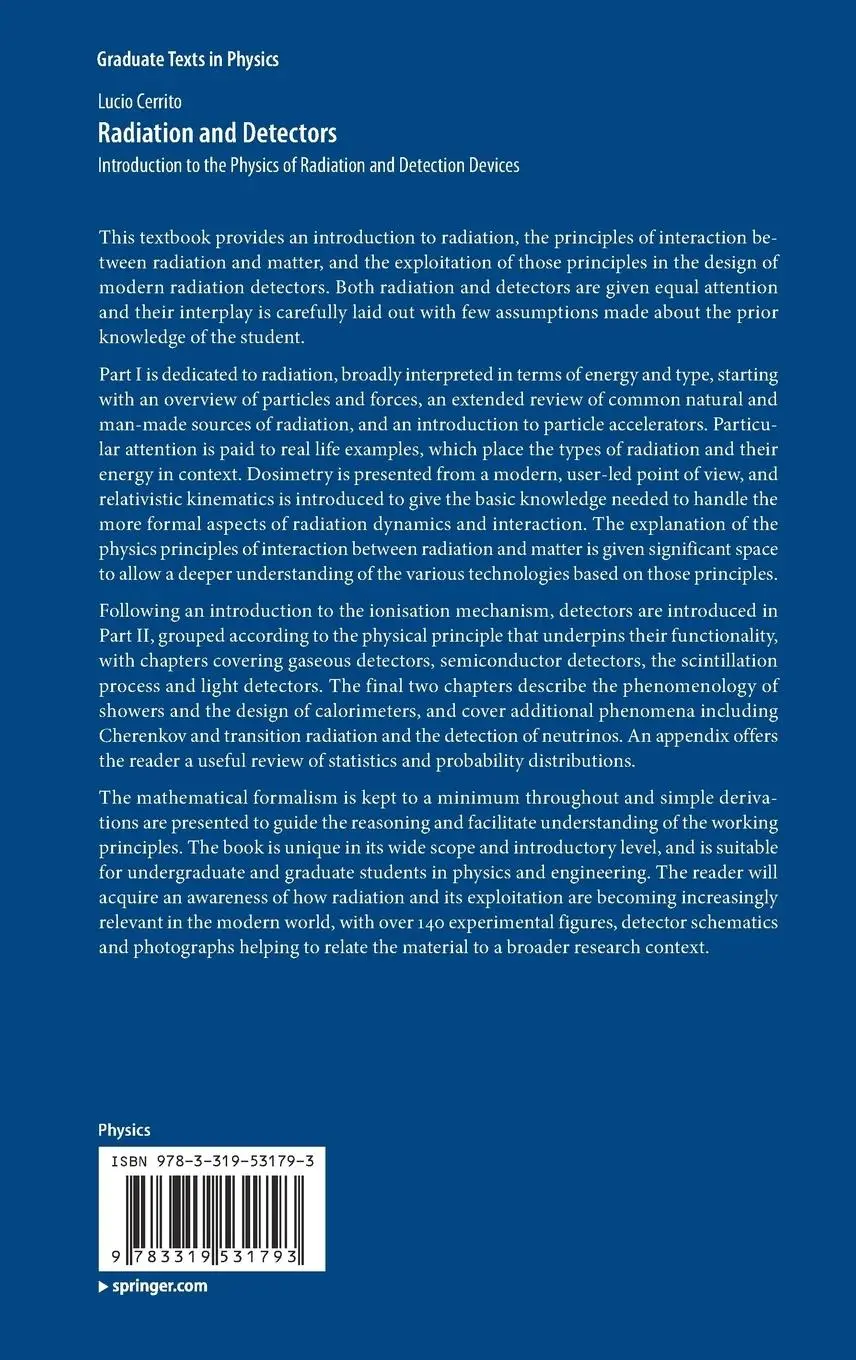 Rückseite: 9783319531793 | Radiation and Detectors | Lucio Cerrito | Buch | xiv | Englisch | 2017
