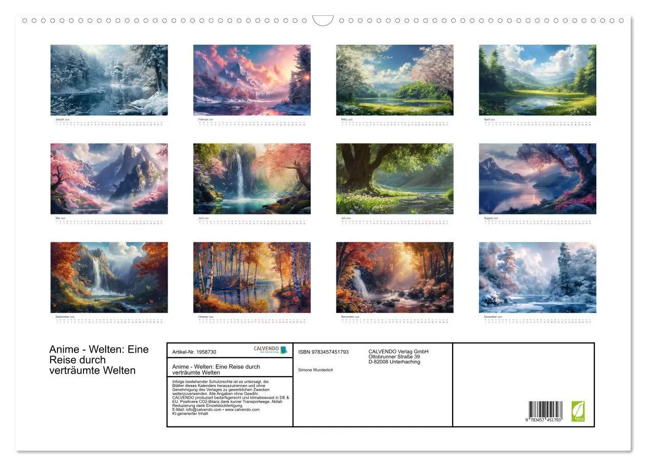 Bild: 9783457451793 | Anime - Welten: Eine Reise durch verträumte Welten (Wandkalender...