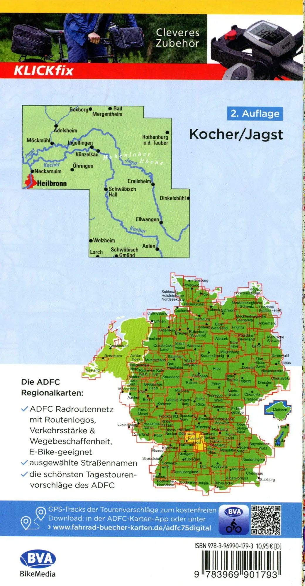 Bild: 9783969901793 | ADFC-Regionalkarte Kocher/ Jagst, 1:75.000, mit...