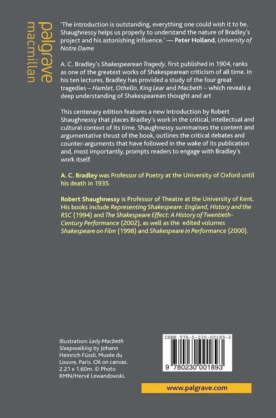 Rückseite: 9780230001893 | Shakespearean Tragedy | A. C. Bradley | Taschenbuch | Englisch | 2017
