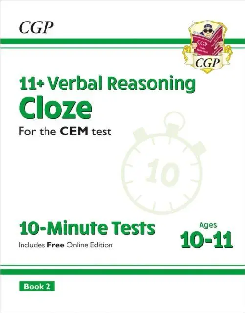 Cover: 9781789081893 | 11+ CEM 10-Minute Tests: Verbal Reasoning Cloze - Ages 10-11 Book 2...