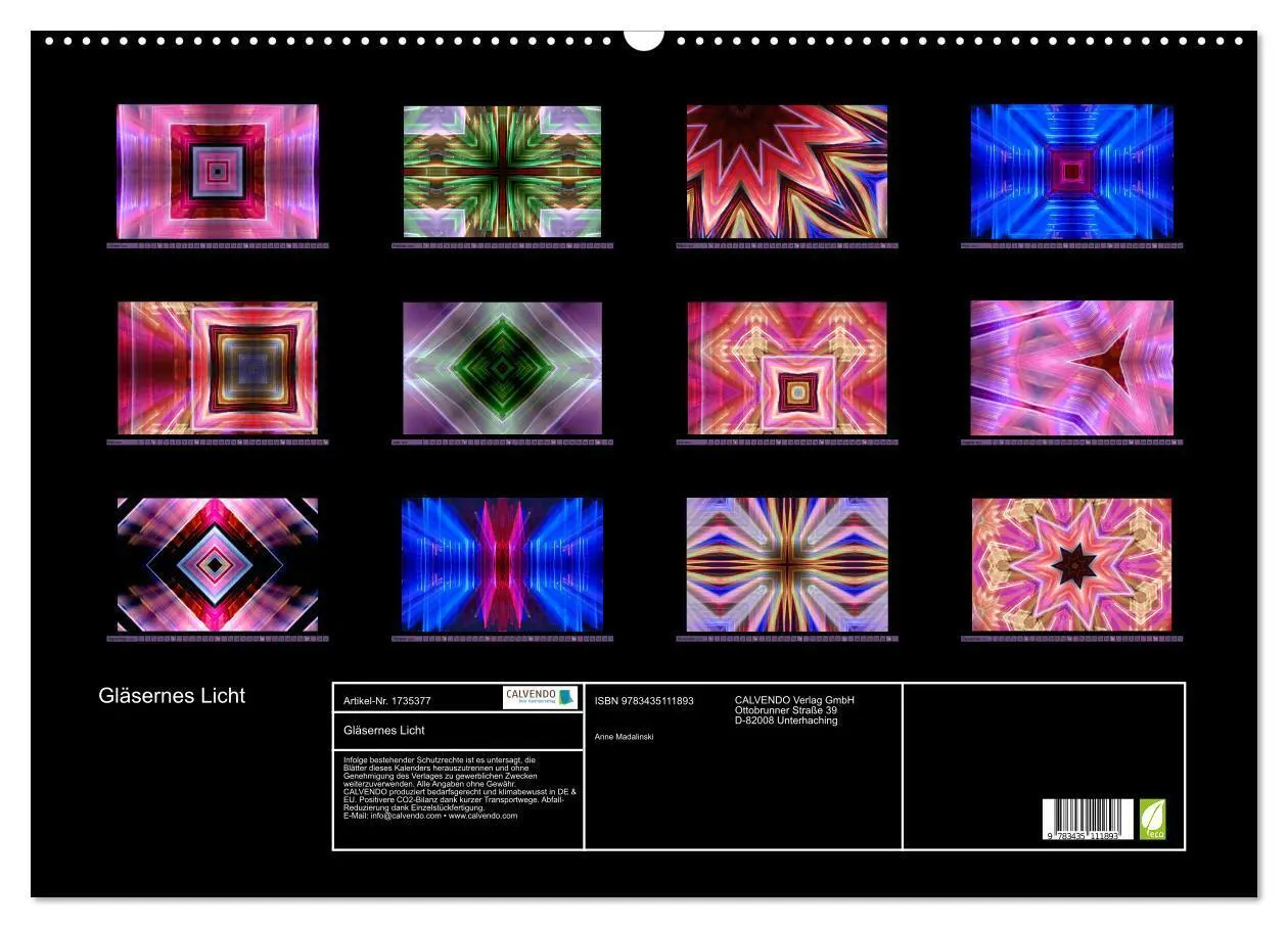 Bild: 9783435111893 | Gläsernes Licht (Wandkalender 2025 DIN A2 quer), CALVENDO...