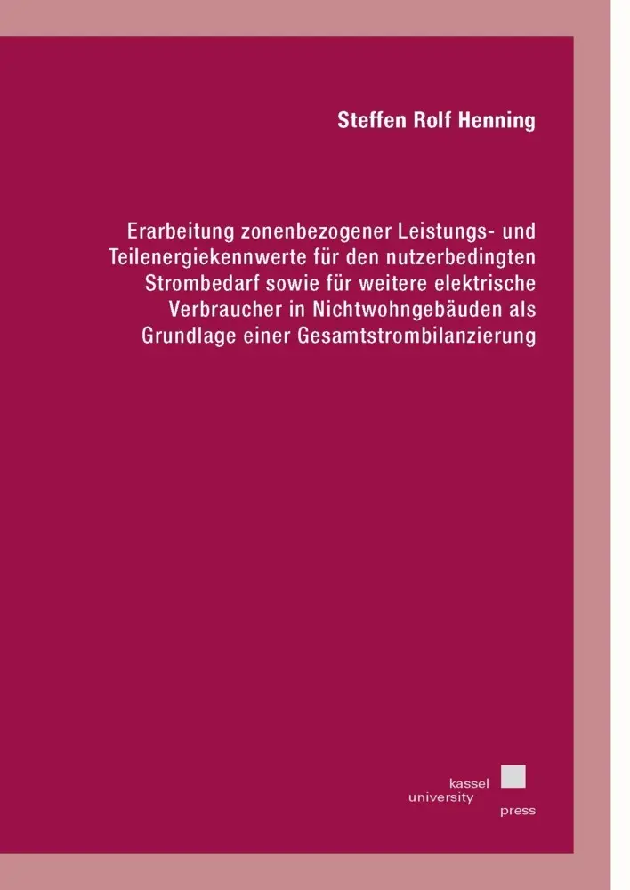 Cover: 9783737611893 | Erarbeitung zonenbezogener Leistungs- und Teilenergiekennwerte für...