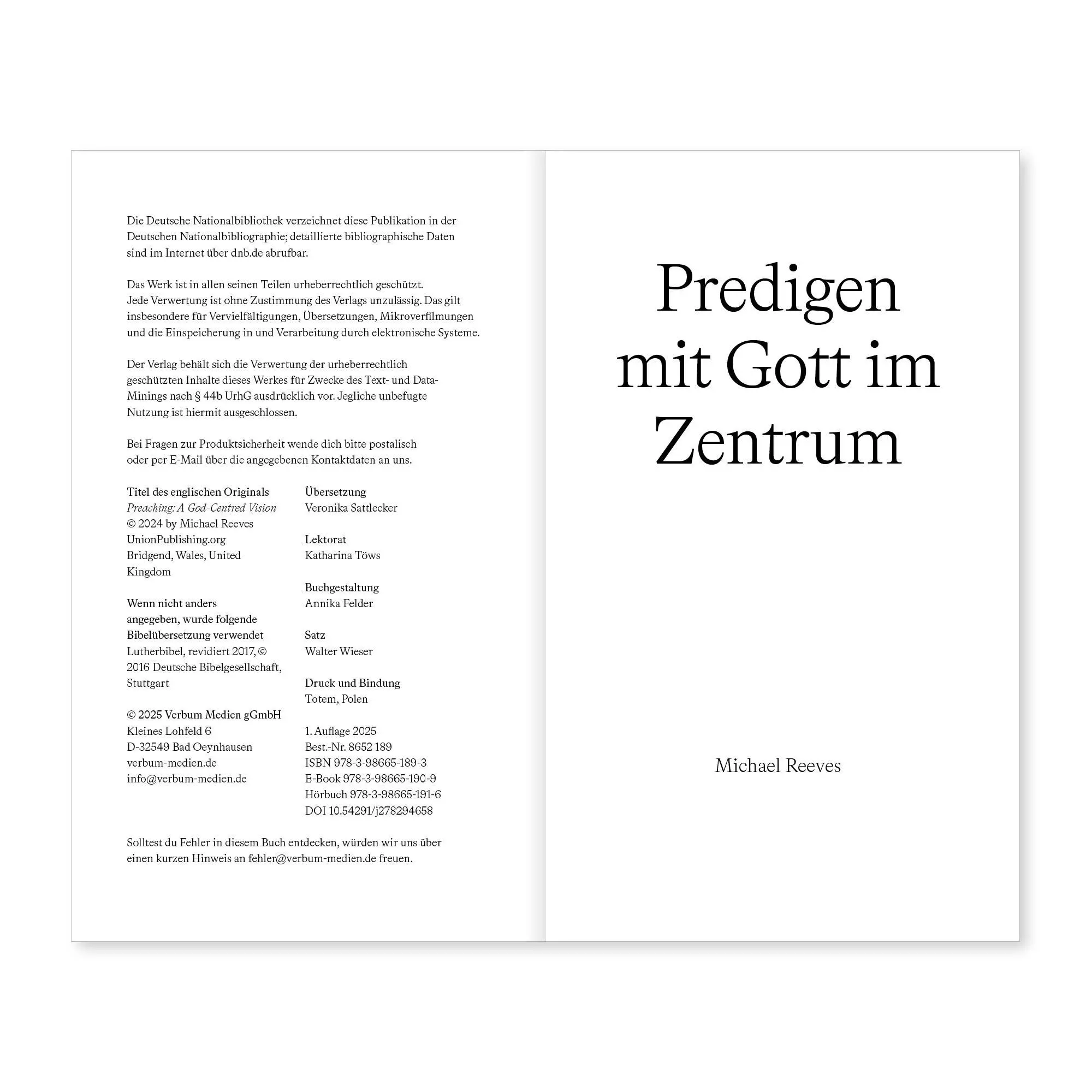 Bild: 9783986651893 | Predigen mit Gott im Zentrum | Michael Reeves | Taschenbuch | 120 S.