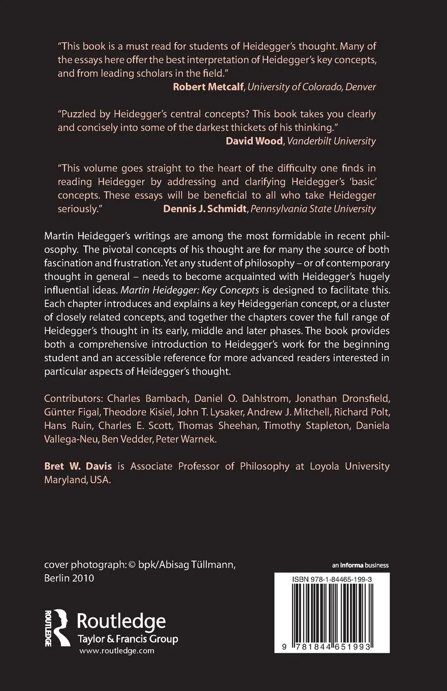 Rückseite: 9781844651993 | Martin Heidegger | Key Concepts | Bret W. Davis | Taschenbuch | 2009