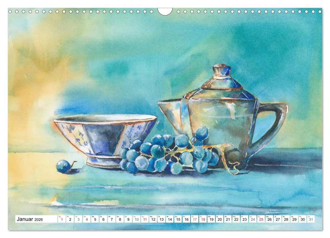 Bild: 9783516071993 | Stillleben Aquarelle (Wandkalender 2026 DIN A3 quer), CALVENDO...