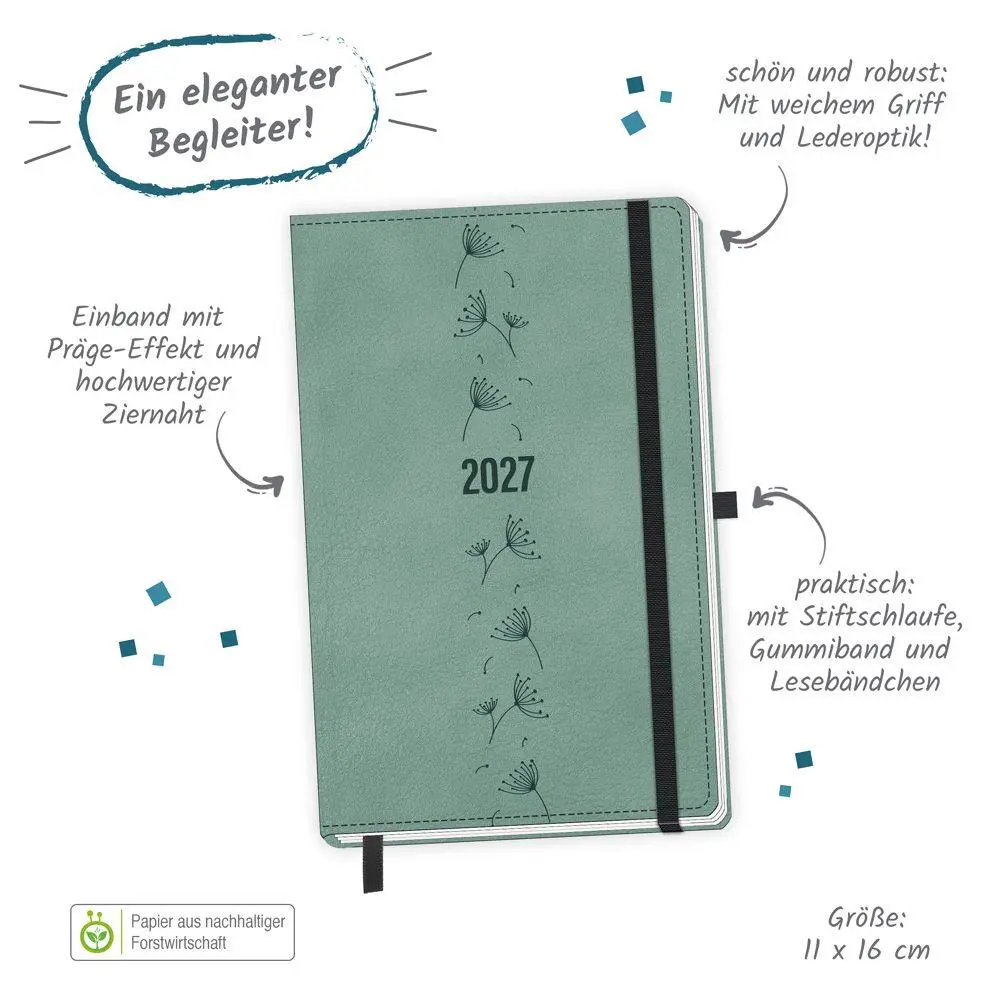 Bild: 4251901512093 | TRÖTSCH - Taschenkalender A6 Soft Touch Premium Aquamarin 2027 | KG