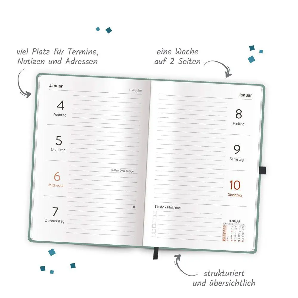 Bild: 4251901512093 | TRÖTSCH - Taschenkalender A6 Soft Touch Premium Aquamarin 2027 | KG