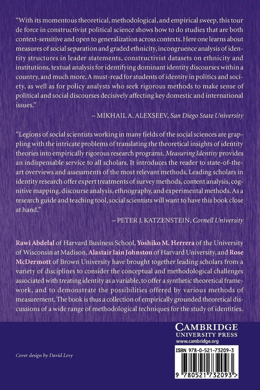 Rückseite: 9780521732093 | Measuring Identity | A Guide for Social Scientists | Abdelal (u. a.)
