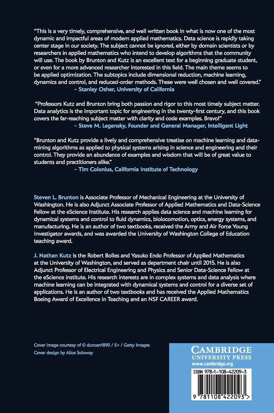 Rückseite: 9781108422093 | Data-Driven Science and Engineering | Steven L. Brunton (u. a.) | Buch