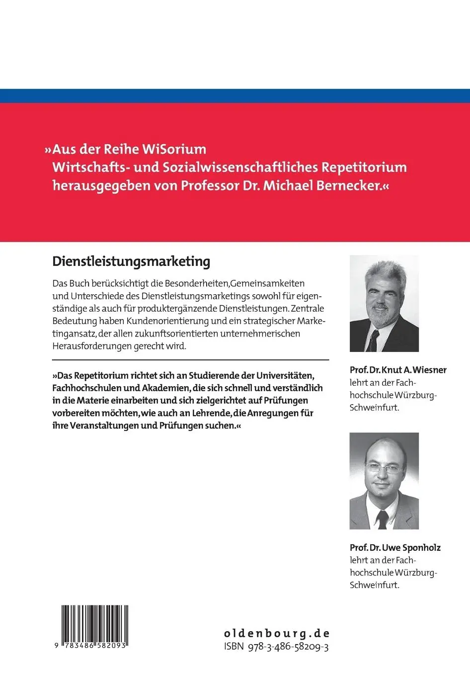 Rückseite: 9783486582093 | Dienstleistungsmarketing | Uwe Sponholz (u. a.) | Taschenbuch | 230 S.
