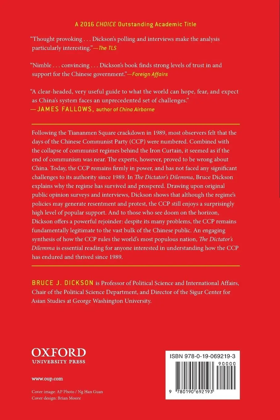Rückseite: 9780190692193 | Dictator's Dilemma | Bruce J. Dickson | Taschenbuch | Englisch | 2018