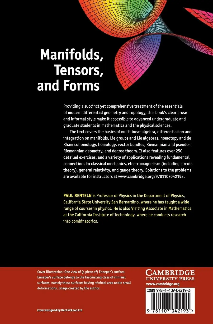 Rückseite: 9781107042193 | Manifolds, Tensors, and Forms | Paul Renteln | Buch | Englisch | 2017