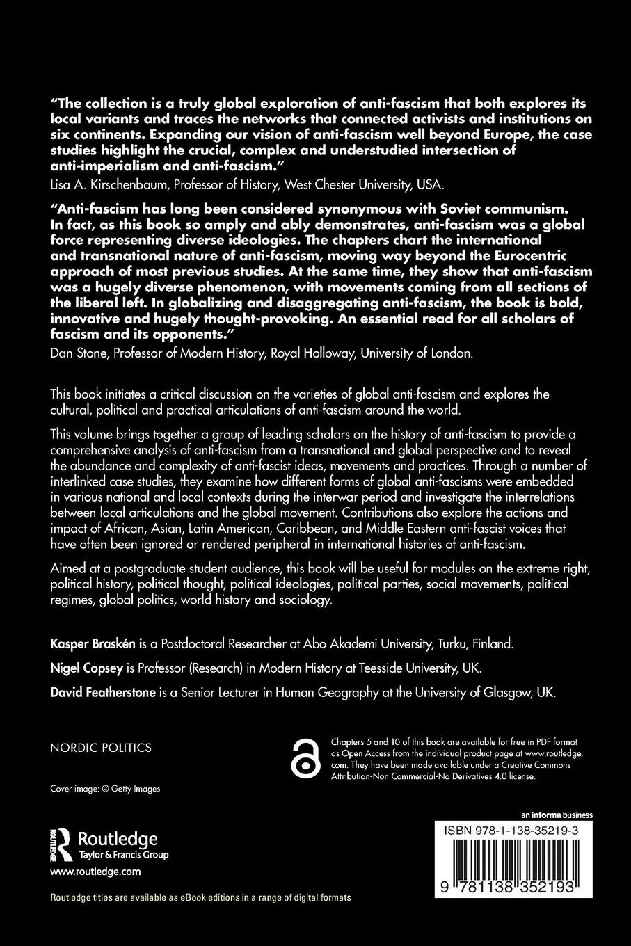 Rückseite: 9781138352193 | Anti-Fascism in a Global Perspective | Kasper Braskén (u. a.) | Buch