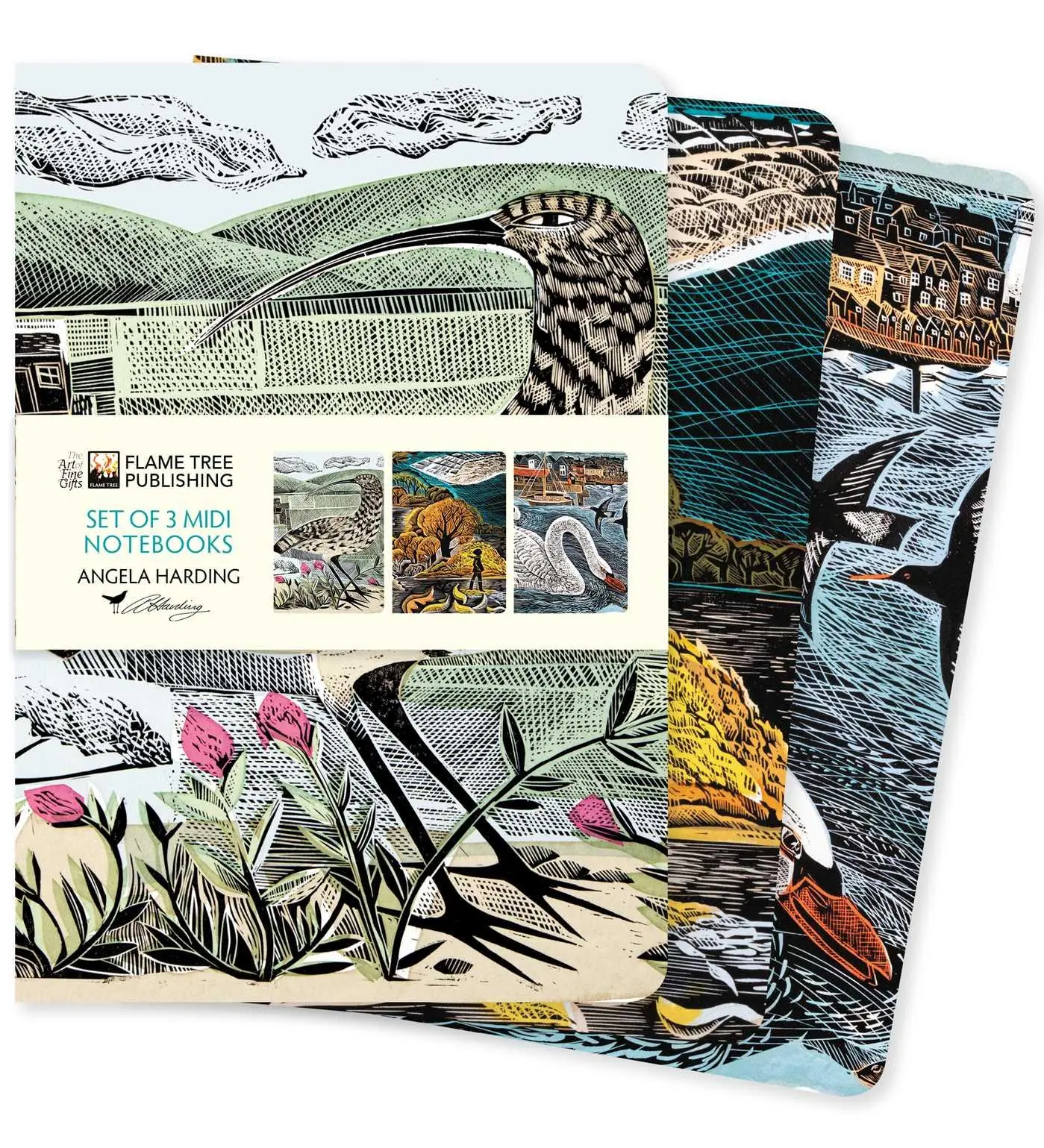 Cover: 9781804172193 | Angela Harding: Wildlife Set of 3 MIDI Notebooks | Publishing | Buch