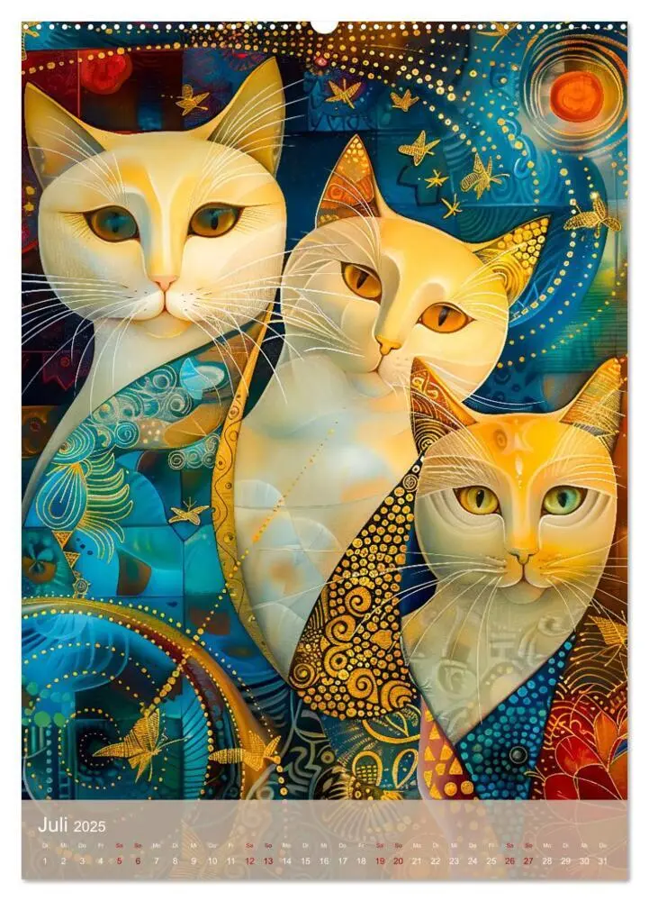Bild: 9783457172193 | Astrale Katzen - Abstrakte Kunst für Katzenliebhaber (Wandkalender...