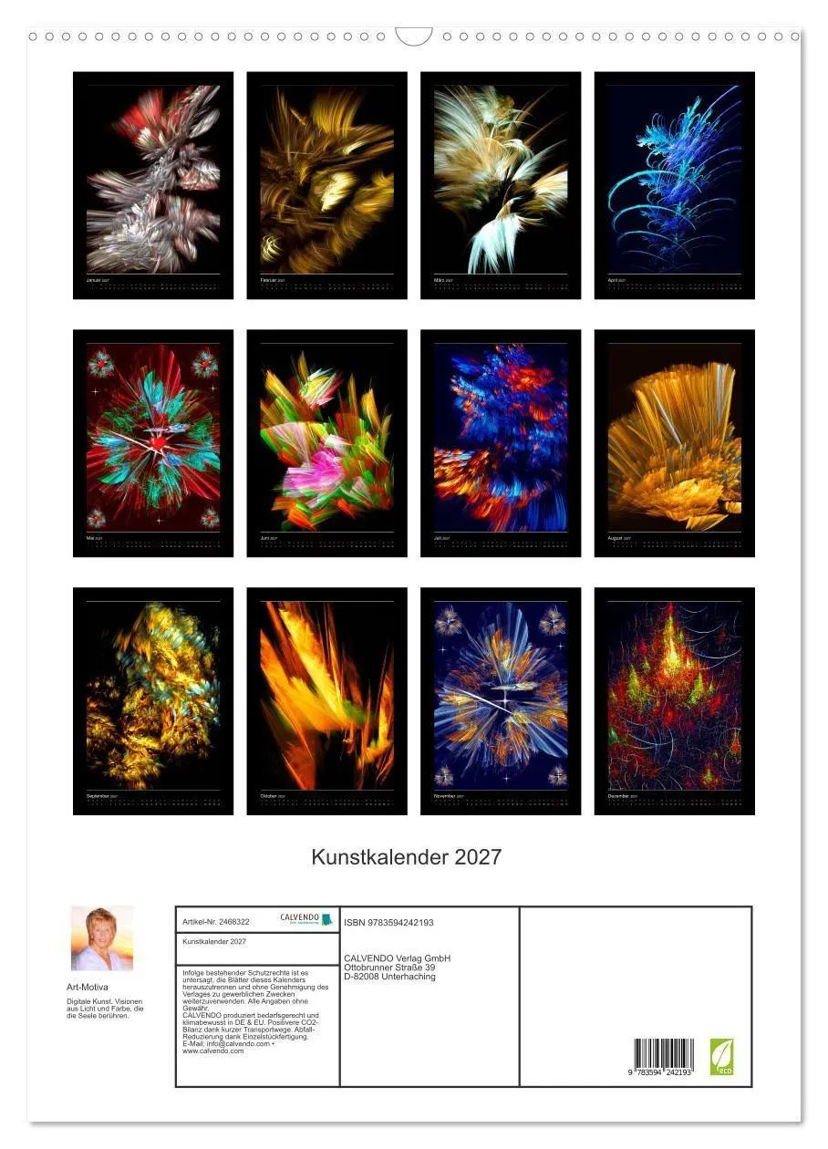 Bild: 9783594242193 | Kunstkalender 2027 (Wandkalender 2027 DIN A2 hoch), CALVENDO...