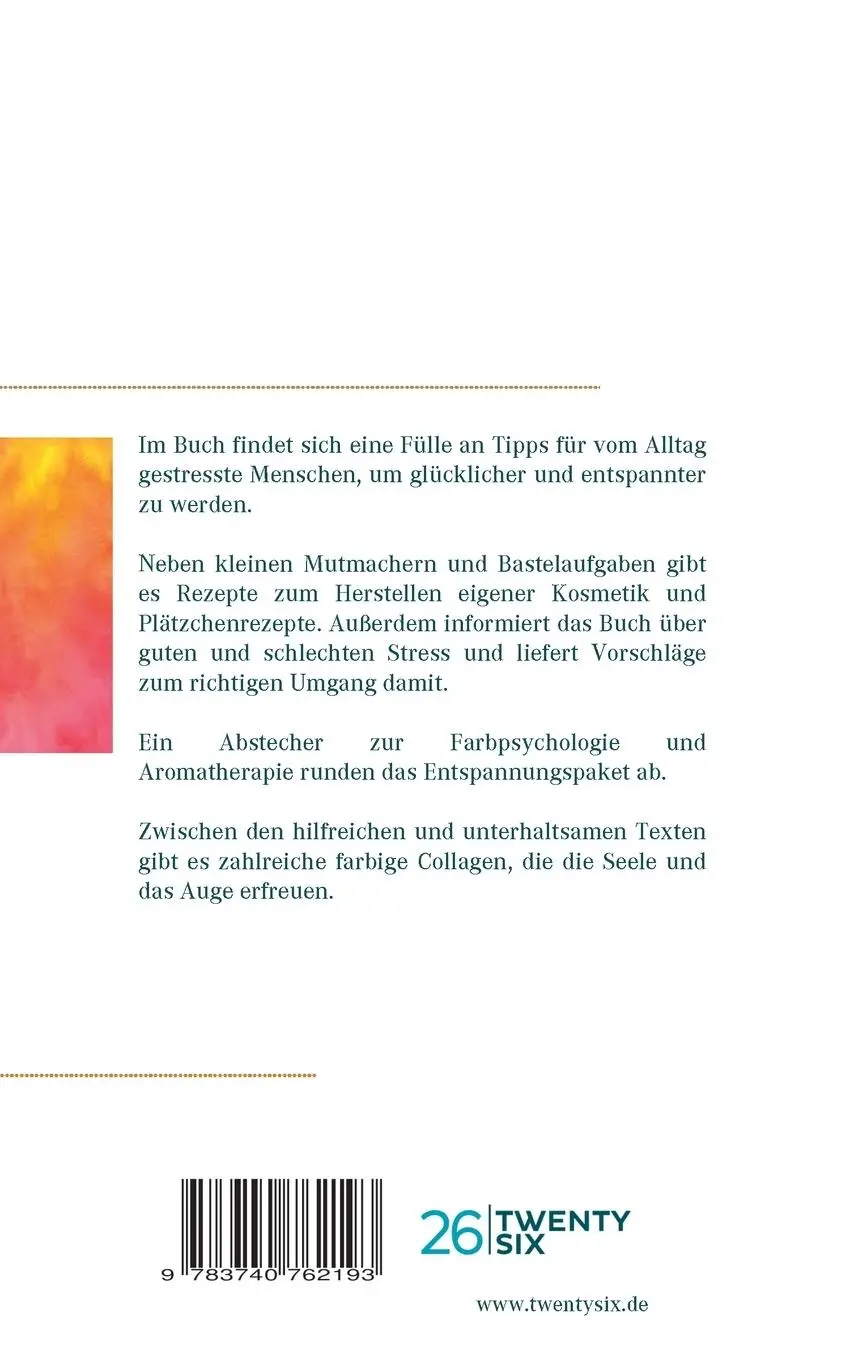 Rückseite: 9783740762193 | Kleiner Seelenschmaus | Rezepte für Entspannung und mehr Energie
