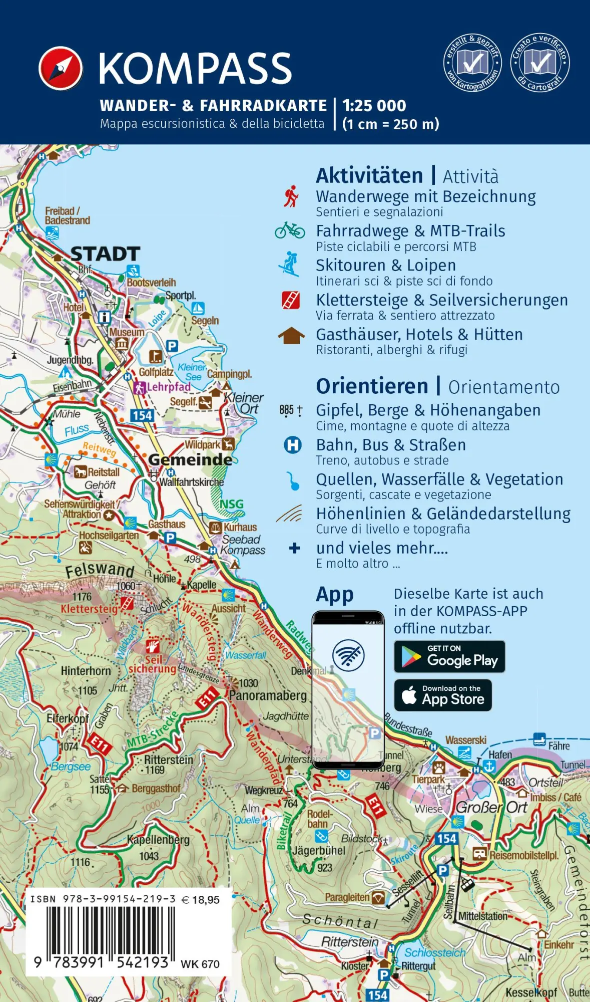 Rückseite: 9783991542193 | KOMPASS Wanderkarten-Set 670 Vinschgau / Val Venosta (3 Karten)...