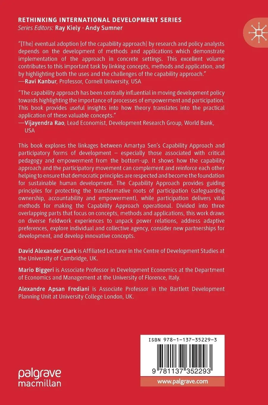 Rückseite: 9781137352293 | The Capability Approach, Empowerment and Participation | Clark (u. a.)