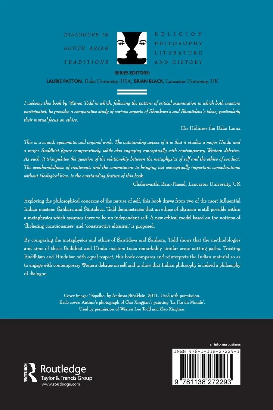 Rückseite: 9781138272293 | The Ethics of Sankara and Santideva | Warren Lee Todd | Taschenbuch
