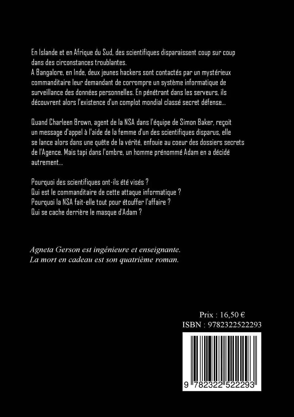 Rückseite: 9782322522293 | La mort en cadeau | Agneta Gerson | Taschenbuch | Paperback | 2024