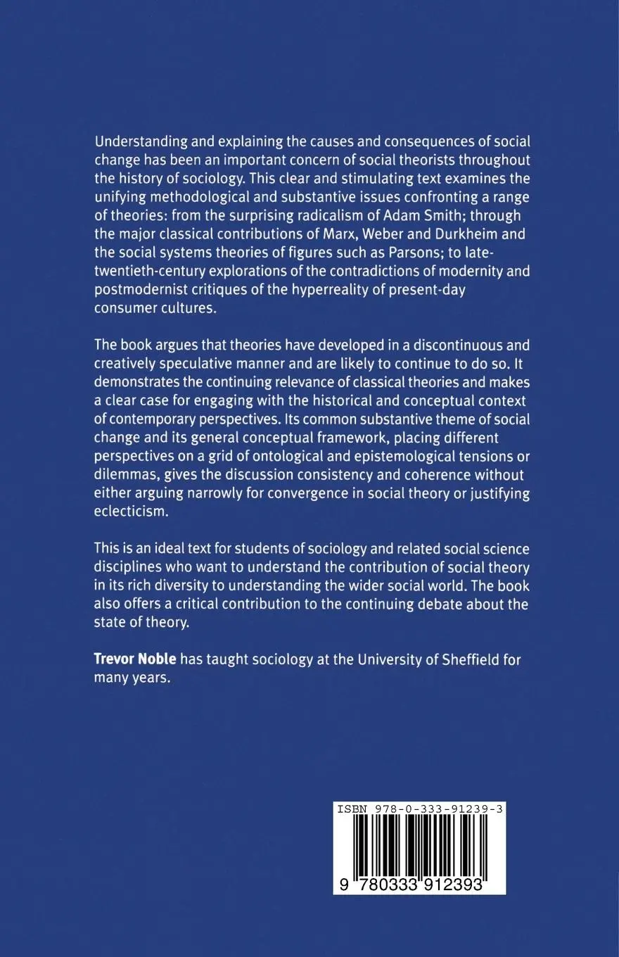 Rückseite: 9780333912393 | Social Theory &amp; Social Change | Trevor Noble | Taschenbuch | Englisch