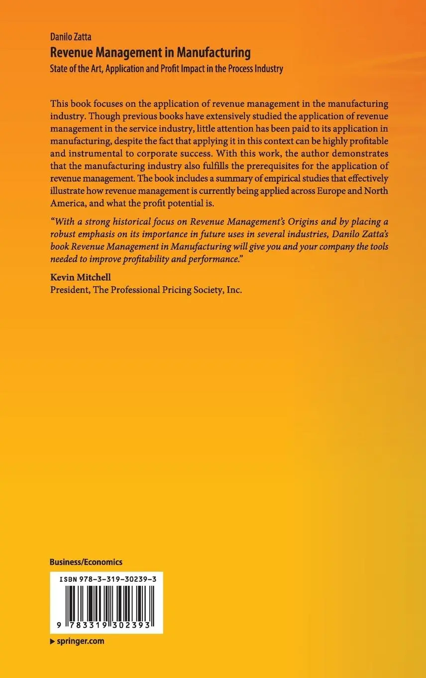 Rückseite: 9783319302393 | Revenue Management in Manufacturing | Danilo Zatta | Buch | xxii