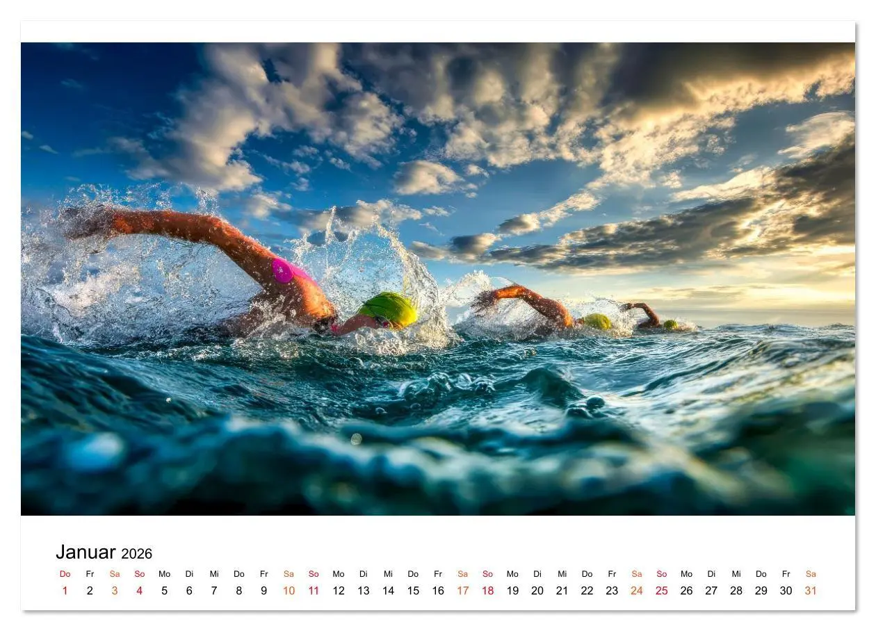 Bild: 9783516622393 | Triathlon - Grenzen verschieben (Wandkalender 2026 DIN A2 quer),...