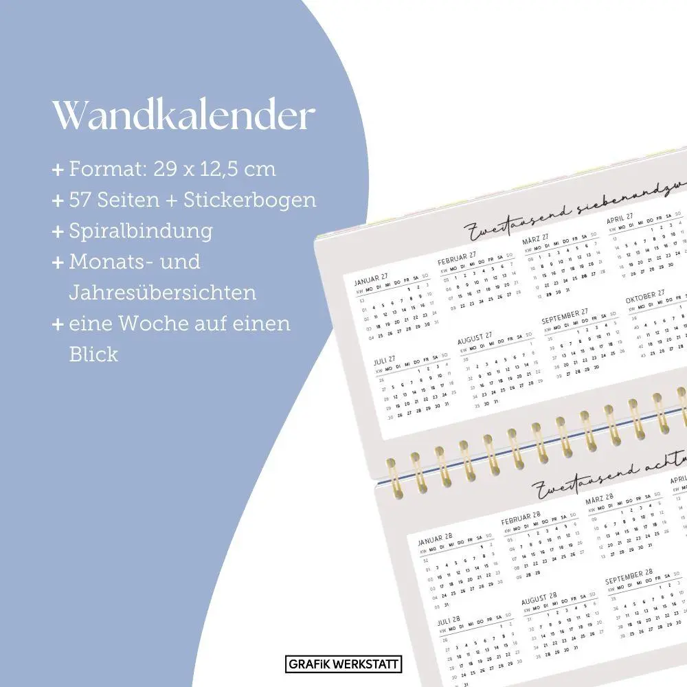 Bild: 9783986362393 | Wochenplaner 2027 Mein Jahr 2027 (mit Kalendarium) | Original | 57 S.