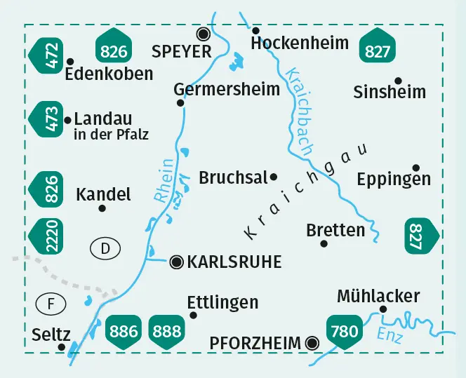 Bild: 9783991212393 | KOMPASS Wanderkarte 768 Kraichgau, Karlsruhe, Landau i. d. Pfalz,...