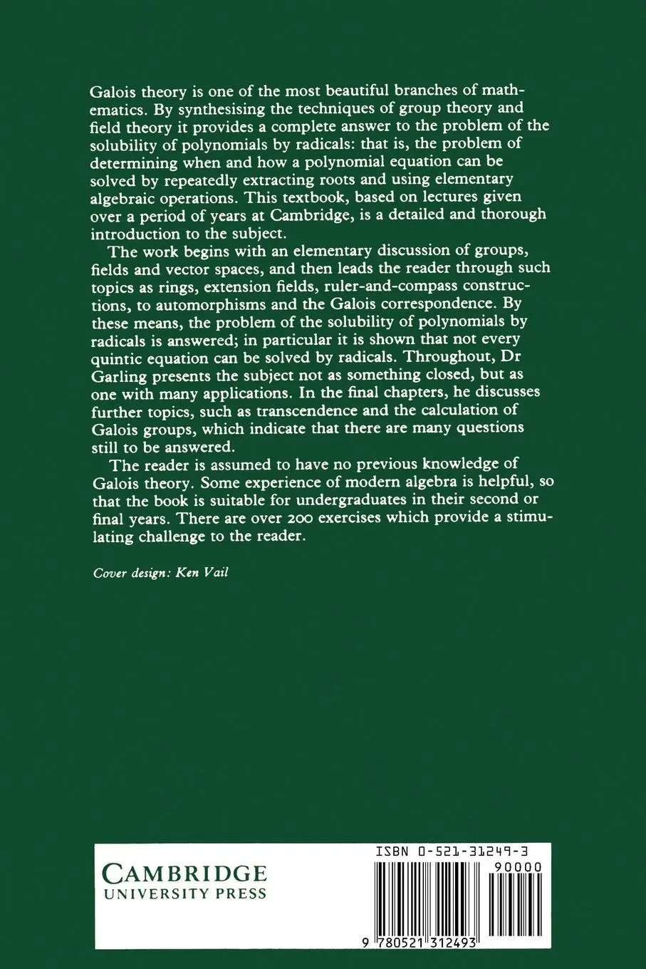 Rückseite: 9780521312493 | A Course in Galois Theory | D. J. H. Garling | Taschenbuch | Englisch