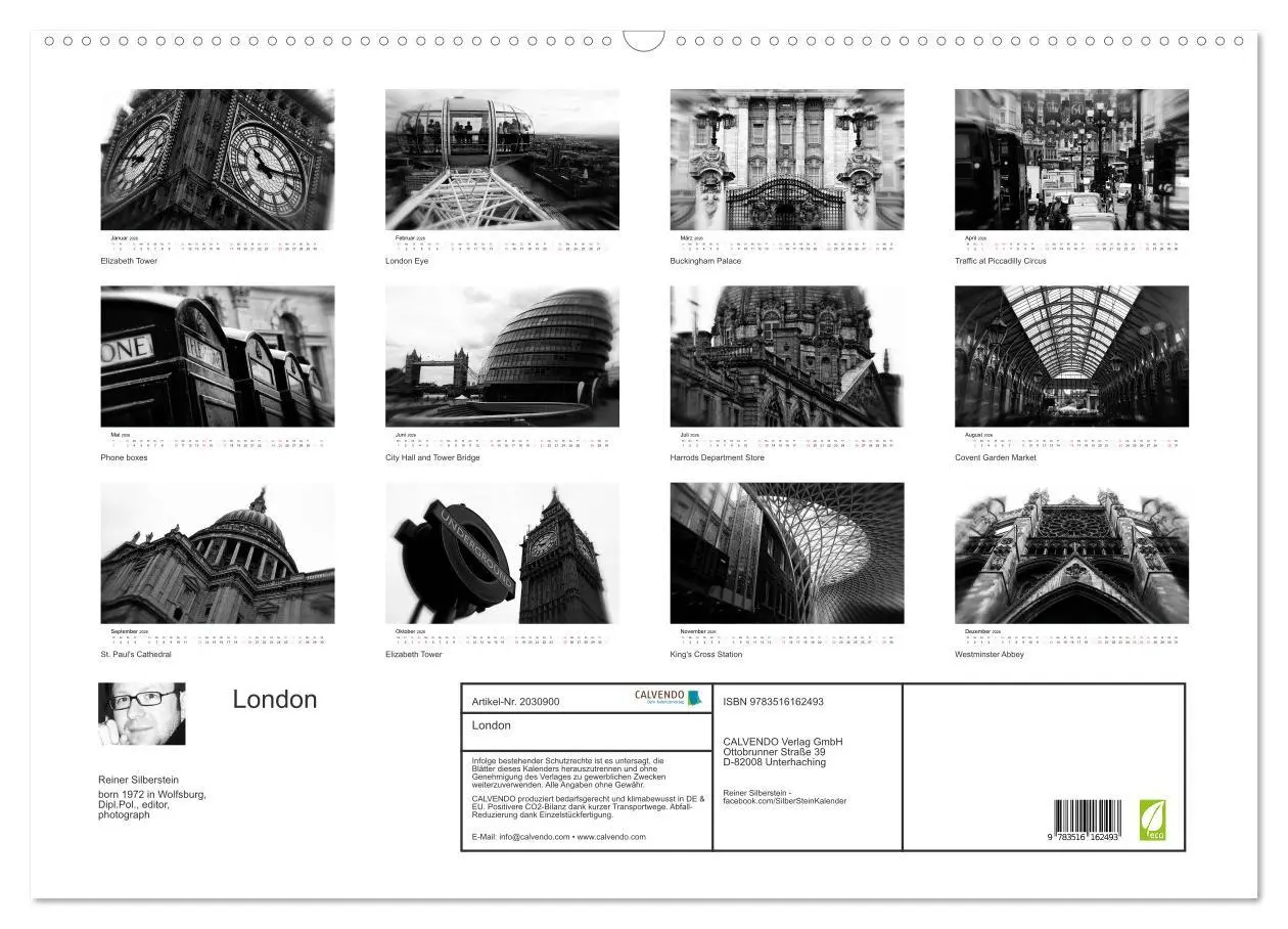 Bild: 9783516162493 | London (Wandkalender 2026 DIN A2 quer), CALVENDO Monatskalender | 2026