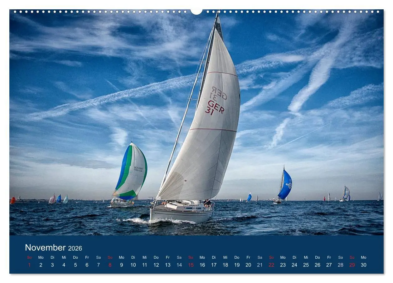 Bild: 9783516232493 | Segelregatta (Wandkalender 2026 DIN A2 quer), CALVENDO Monatskalender