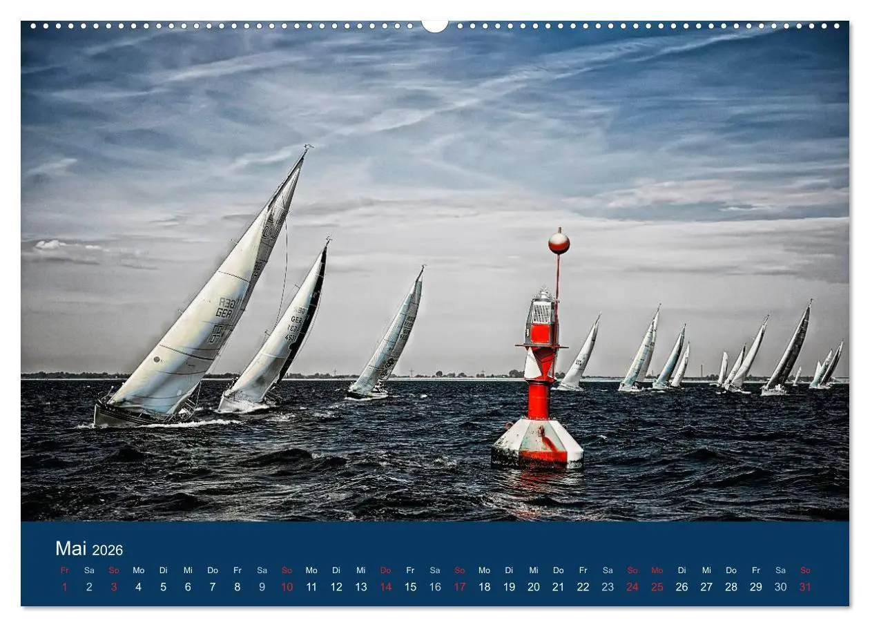 Bild: 9783516232493 | Segelregatta (Wandkalender 2026 DIN A2 quer), CALVENDO Monatskalender